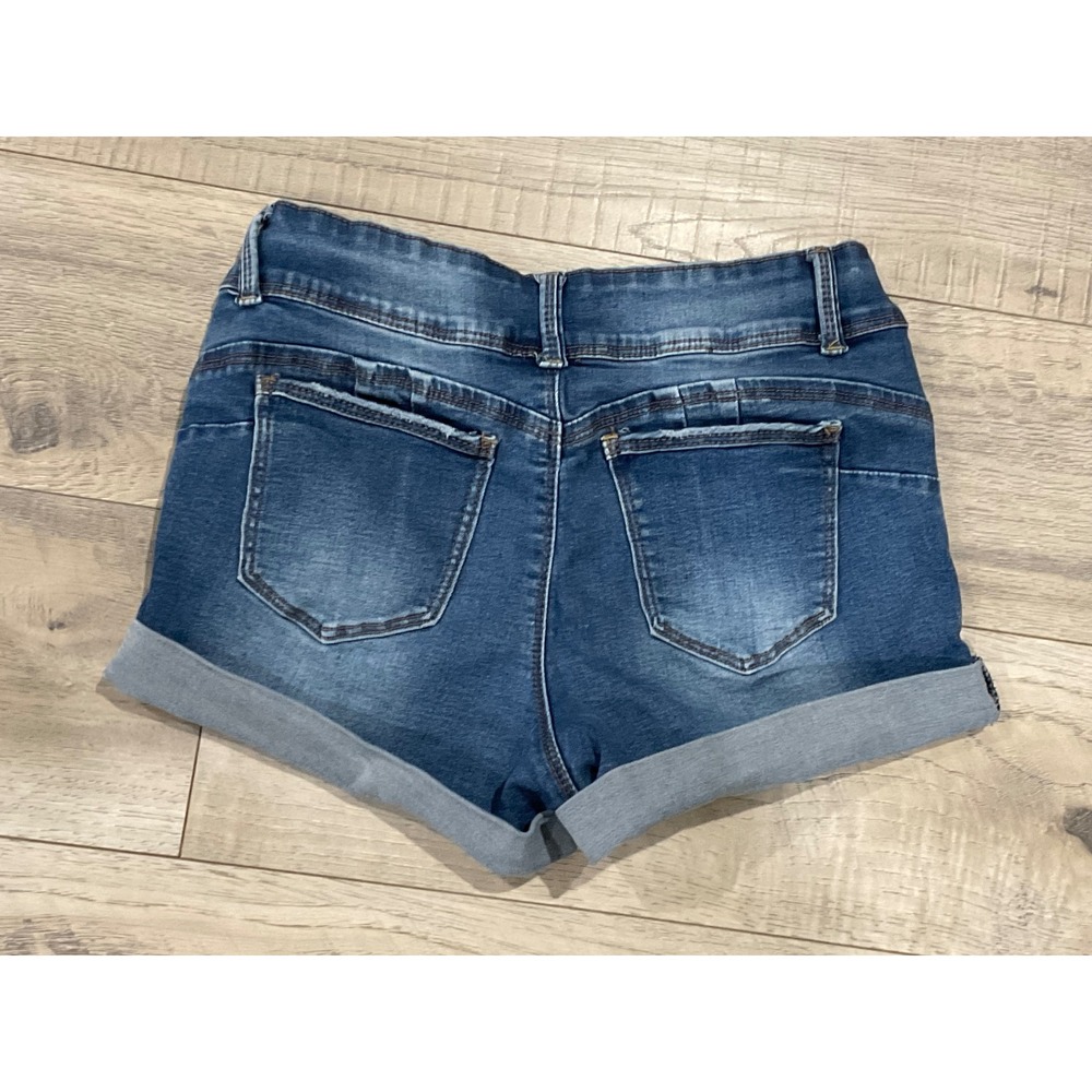 Wax Jean Butt I Love You Denim Shorts Dark Wash Cuffed Size M - Picture 2 of 9
